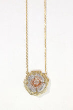 Load image into Gallery viewer, LUOWEND 18K White+Yellow+Rose Gold Natural Diamond Necklace for Women