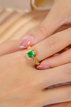 Load image into Gallery viewer, LUOWEND 18K Yellow Gold Natural Emerald Ring for Women