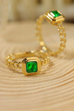 Load image into Gallery viewer, LUOWEND 18K Yellow Gold Natural Emerald Ring for Women