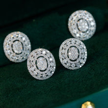 Load image into Gallery viewer, LUOWEND 18K White Gold Real Natural Diamond Stud Earrings for Women