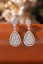 Load image into Gallery viewer, LUOWEND 18K White Gold Natural Diamond Drop Earrings for Women