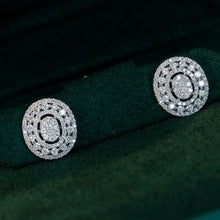Load image into Gallery viewer, LUOWEND 18K White Gold Real Natural Diamond Stud Earrings for Women