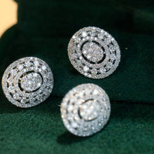 Load image into Gallery viewer, LUOWEND 18K White Gold Real Natural Diamond Stud Earrings for Women