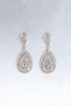 Load image into Gallery viewer, LUOWEND 18K White Gold Natural Diamond Drop Earrings for Women