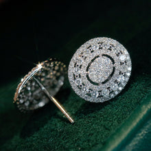 Load image into Gallery viewer, LUOWEND 18K White Gold Real Natural Diamond Stud Earrings for Women