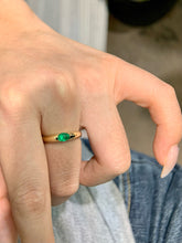 Load image into Gallery viewer, LUOWEND 18K Yellow Gold Natural Emerald Ring for Women