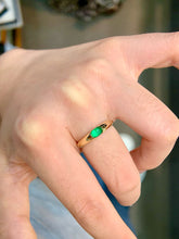 Load image into Gallery viewer, LUOWEND 18K Yellow Gold Natural Emerald Ring for Women