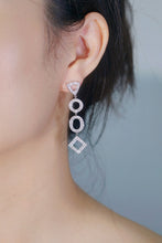 Load image into Gallery viewer, LUOWEND 18K White Gold Real Natural Diamond Drop Earrings for Women