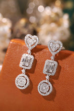Load image into Gallery viewer, LUOWEND 18K White Gold Natural Diamond Drop Earrings for Women