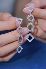 Load image into Gallery viewer, LUOWEND 18K White Gold Real Natural Diamond Drop Earrings for Women