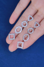 Load image into Gallery viewer, LUOWEND 18K White Gold Real Natural Diamond Drop Earrings for Women