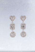 Load image into Gallery viewer, LUOWEND 18K White Gold Natural Diamond Drop Earrings for Women