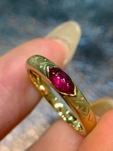 Load image into Gallery viewer, LUOWEND 18K Yellow Gold Natural Ruby Ring for Women