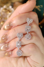 Load image into Gallery viewer, LUOWEND 18K White Gold Natural Diamond Drop Earrings for Women
