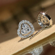 Load image into Gallery viewer, LUOWEND 18K White Gold Real Natural Diamond Stud Earrings for Women