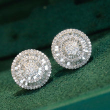 Load image into Gallery viewer, LUOWEND 18K White Gold Real Natural Diamond Stud Earrings for Women