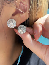Load image into Gallery viewer, LUOWEND 18K White Gold Real Natural Diamond Stud Earrings for Women
