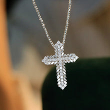 Load image into Gallery viewer, LUOWEND 18K White Gold Real Natural Diamond Pendant Necklace for Women