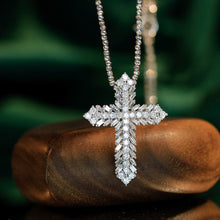 Load image into Gallery viewer, LUOWEND 18K White Gold Real Natural Diamond Pendant Necklace for Women