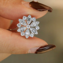 Load image into Gallery viewer, LUOWEND 18K White Gold Real Natural Diamond Pendant Necklace fOR Women