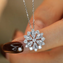 Load image into Gallery viewer, LUOWEND 18K White Gold Real Natural Diamond Pendant Necklace fOR Women