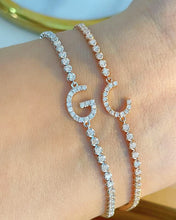 Load image into Gallery viewer, LUOWEND 18K White/Yellow/Rose Gold Real Natural Diamond Bracelet for Women