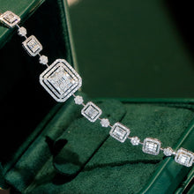 Load image into Gallery viewer, LUOWEND 18K White Gold Real Natural Diamond Bracelet for Women