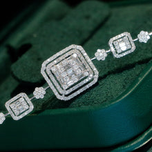 Load image into Gallery viewer, LUOWEND 18K White Gold Real Natural Diamond Bracelet for Women