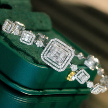 Load image into Gallery viewer, LUOWEND 18K White Gold Real Natural Diamond Bracelet for Women