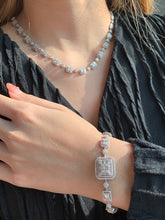 Load image into Gallery viewer, LUOWEND 18K White Gold Real Natural Diamond Bracelet for Women