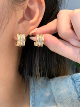 Load image into Gallery viewer, LUOWEND 18K Yellow Gold Nayiral Diamond Stud Earrings for Women