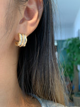 Load image into Gallery viewer, LUOWEND 18K Yellow Gold Nayiral Diamond Stud Earrings for Women