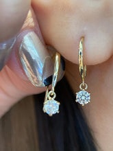 Load image into Gallery viewer, LUOWEND 18K Yellow Gold Real Natural Diamond Earrings for Women