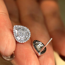 Load image into Gallery viewer, LUOWEND 18K White Gold Real Natural Diamond Stud Earrings for Women