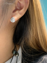 Load image into Gallery viewer, LUOWEND 18K White Gold Real Natural Diamond Stud Earrings for Women