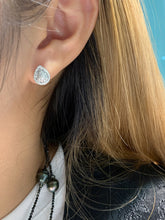 Load image into Gallery viewer, LUOWEND 18K White Gold Real Natural Diamond Stud Earrings for Women