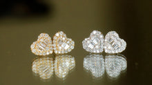 Load image into Gallery viewer, LUOWEND 18K White or Yellow Gold Natural Diamond Earrings for Women