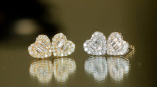 Load image into Gallery viewer, LUOWEND 18K White or Yellow Gold Natural Diamond Earrings for Women