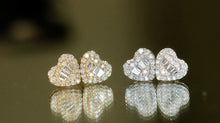 Load image into Gallery viewer, LUOWEND 18K White or Yellow Gold Natural Diamond Earrings for Women