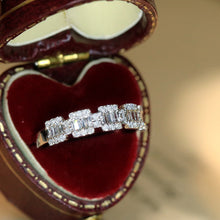 Load image into Gallery viewer, LUOWEND 18K White Gold Real Natural Diamond Ring for Women