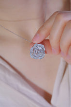 Load image into Gallery viewer, LUOWEND 18K White Gold Real Natural Diamond Pendant Necklace for Women
