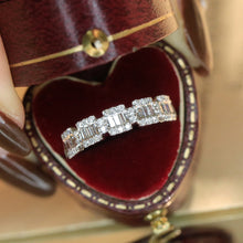 Load image into Gallery viewer, LUOWEND 18K White Gold Real Natural Diamond Ring for Women