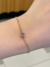 Load image into Gallery viewer, LUOWEND 18K Yellow Gold Natural Color Sapphire Bracelet for Women