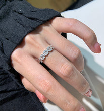 Load image into Gallery viewer, LUOWEND 18K White Gold Real Natural Diamond Ring for Women