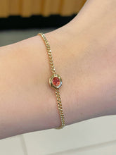 Load image into Gallery viewer, LUOWEND 18K Yellow Gold Natural Color Sapphire Bracelet for Women