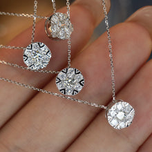 Load image into Gallery viewer, LUOWEND 18K White Gold Real Natural Diamond Necklace for Women