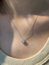 Load image into Gallery viewer, LUOWEND 18K White Gold Real Natural Diamond Necklace for Women