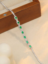 Load image into Gallery viewer, LUOWEND 18K White Gold Natural Emerald Bracelet for Women
