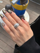 Load image into Gallery viewer, LUOWEND 18K White Gold Natural Diamond Ring for Women