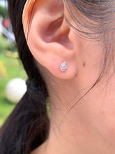 Load image into Gallery viewer, LUOWEND 18K White or Yellow Gold Natural Diamond Earrings for Women